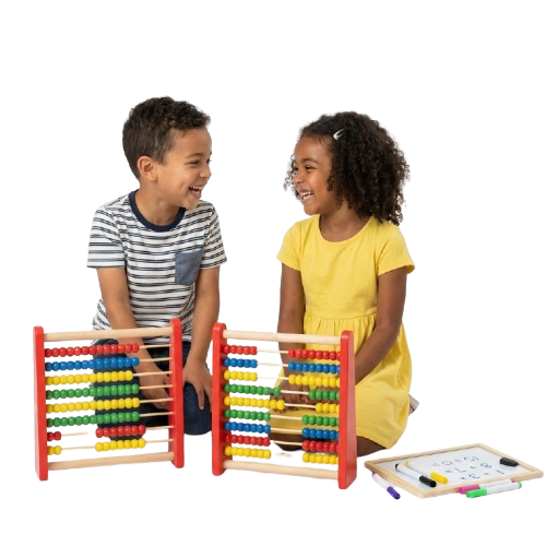 Children happily learning with Abacus kits